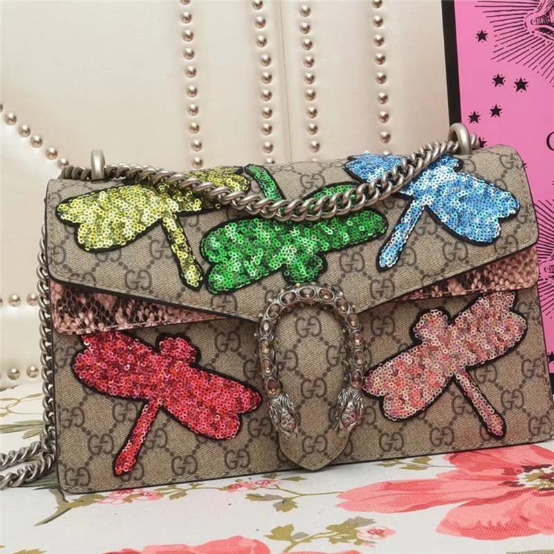 400249 Dionysus系列 古馳女包 酒神包包 鏈條包 磨砂猄牛皮