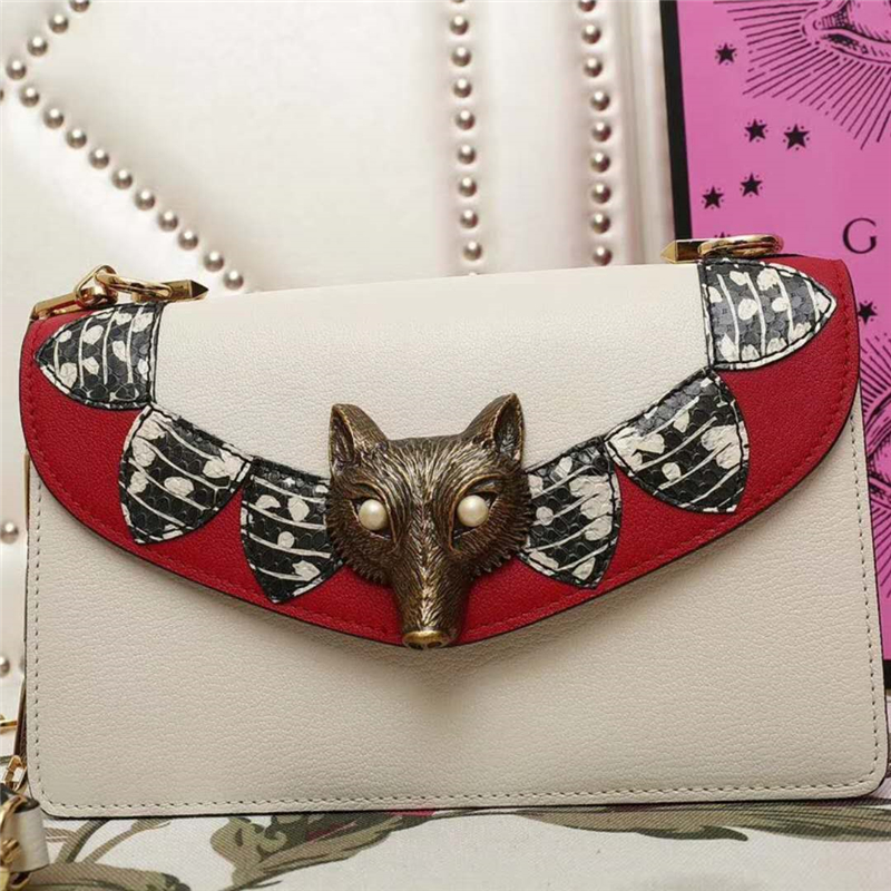 466433 GUCCI女包 古馳黑狐貍 鏈條包 中號 專柜新款