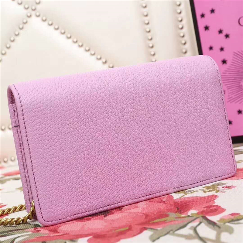 499782 GUCCI女包 古馳鏈條小包 水鉆包 帶化妝鏡 粉色