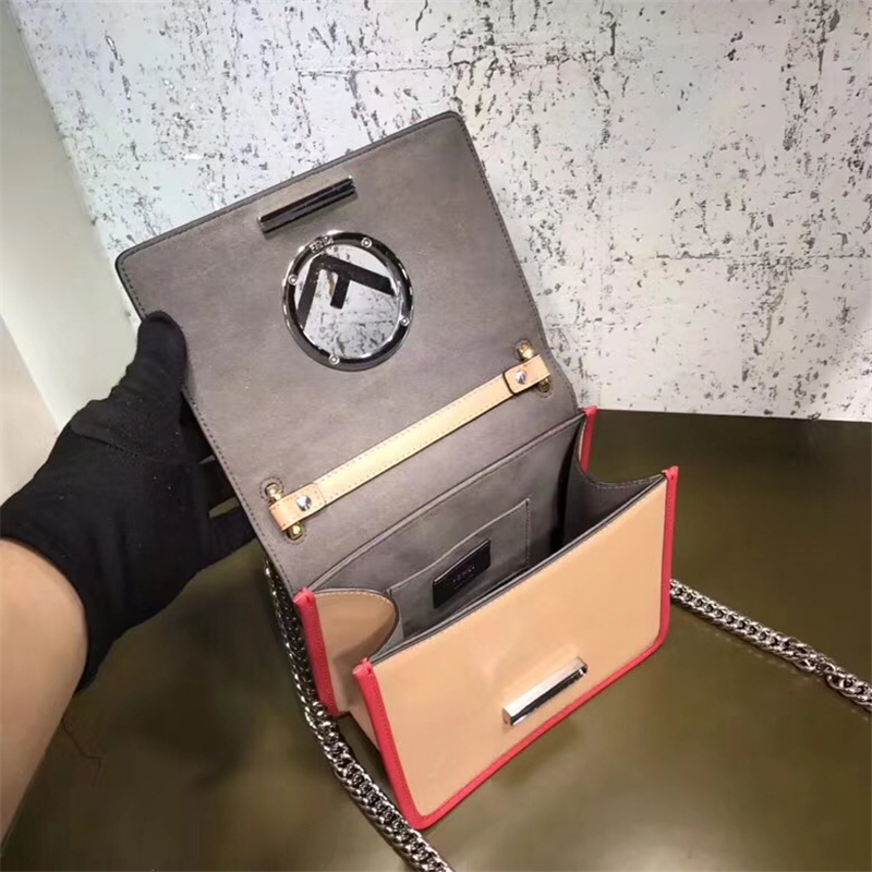 610 FENDI芬迪 迷你手袋 牛皮原版手提包 雙色鉚釘