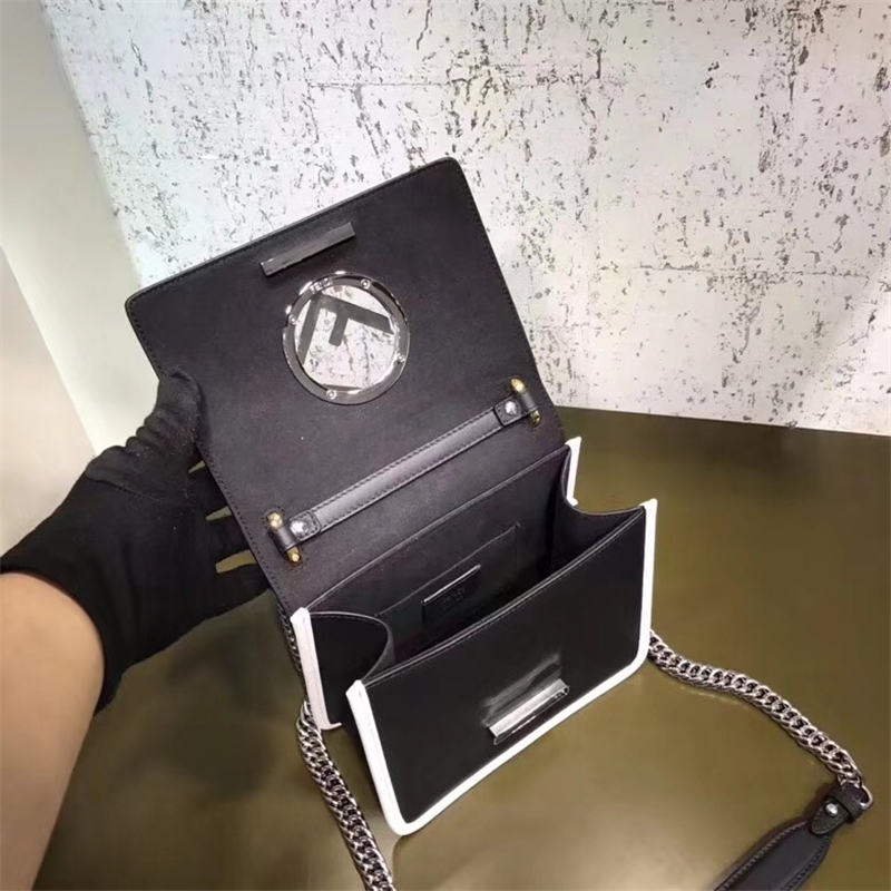 610 FENDI芬迪 迷你手袋 牛皮原版手提包 雙色鉚釘