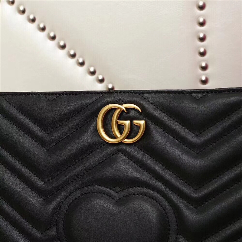 488450 Gucci包包 古馳手拿包 波浪紋鏈條包 進(jìn)口小牛皮 黃銅