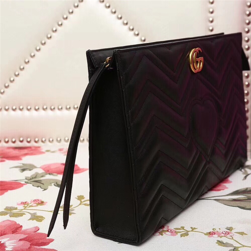 488450 Gucci包包 古馳手拿包 波浪紋鏈條包 進(jìn)口小牛皮 黃銅