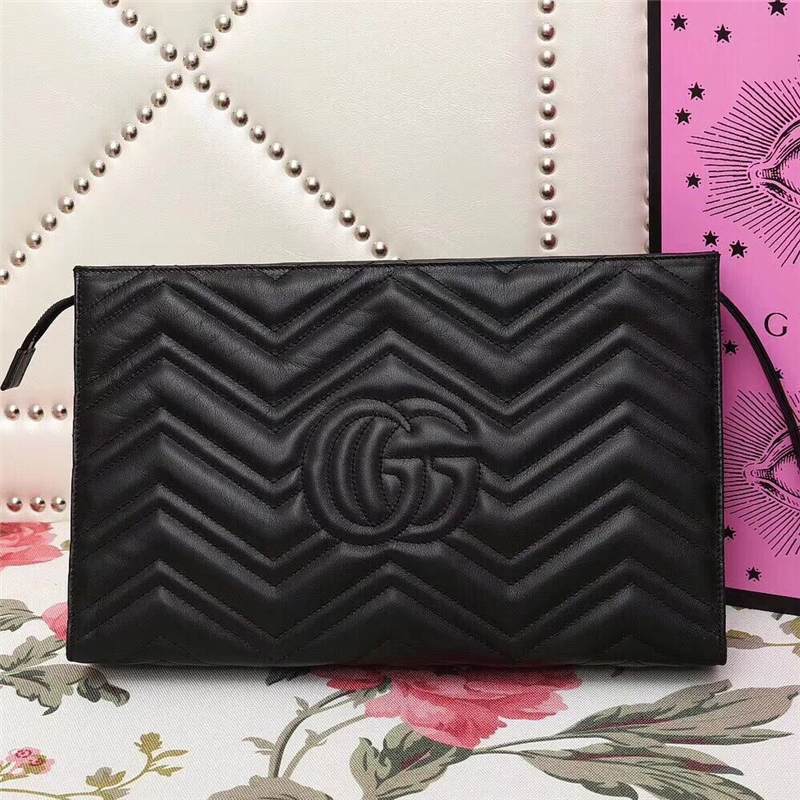 488450 Gucci包包 古馳手拿包 波浪紋鏈條包 進(jìn)口小牛皮 黃銅