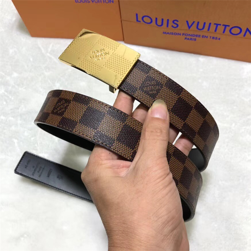 M0023 LV 路易威登 SKYLINE 雙面腰帶 Damier帆布 不銹鋼掛扣 LV皮帶