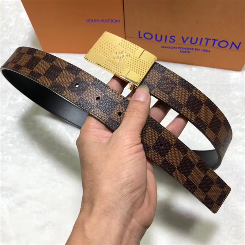 M0023 LV 路易威登 SKYLINE 雙面腰帶 Damier帆布 不銹鋼掛扣 LV皮帶