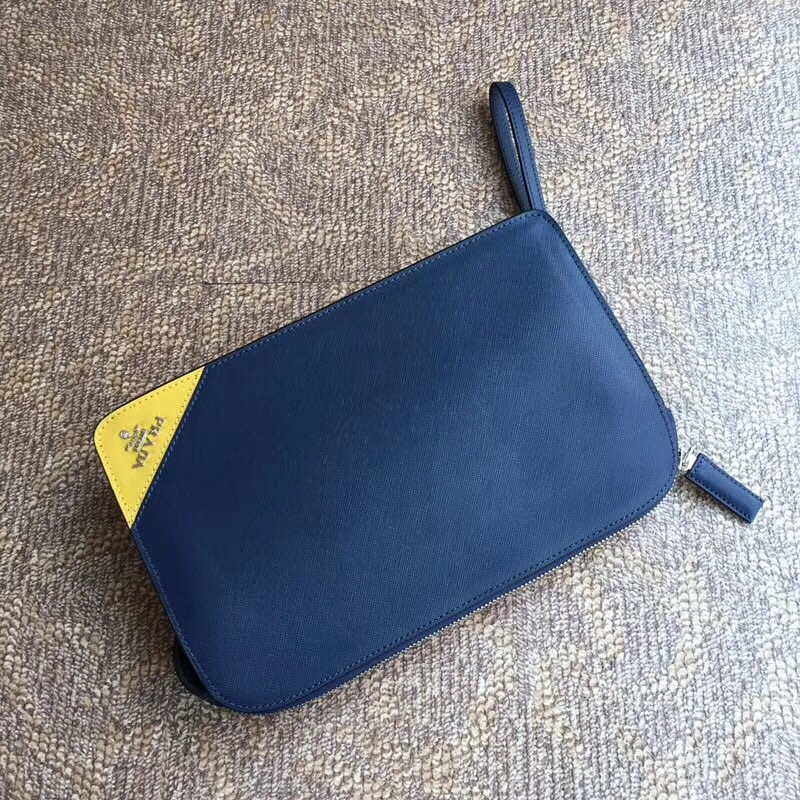 056V Prada錢包 普拉達錢夾 Prada男士手拿包 PRADA男包