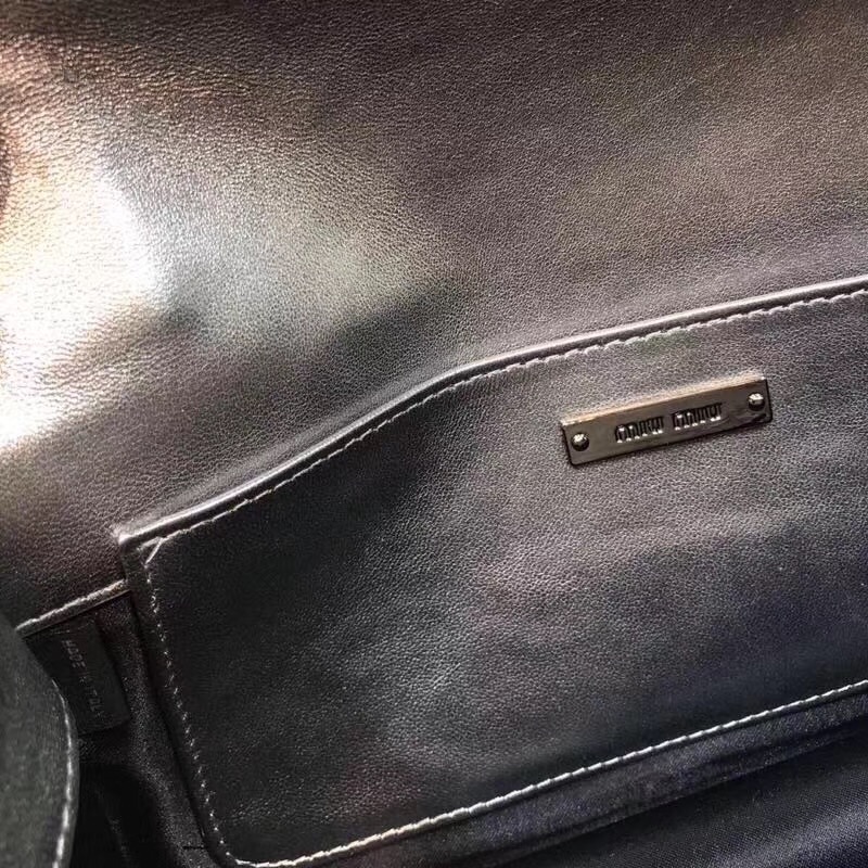 5BD115 MIUMIU專柜新款 手工亮片 旋轉鎖 翻蓋鏈條包 槍色
