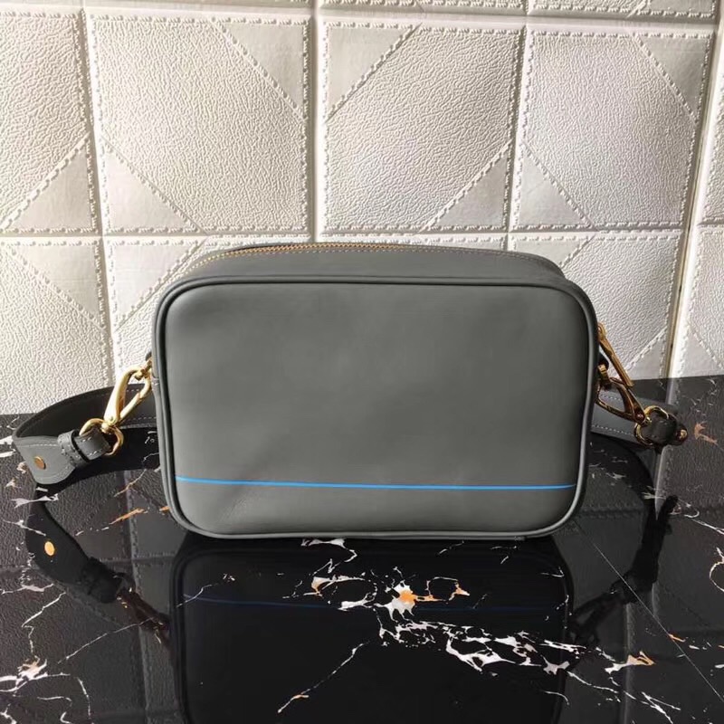 1BH093 Prada普拉達 進口牛皮 簡約 普拉達單肩包 灰色