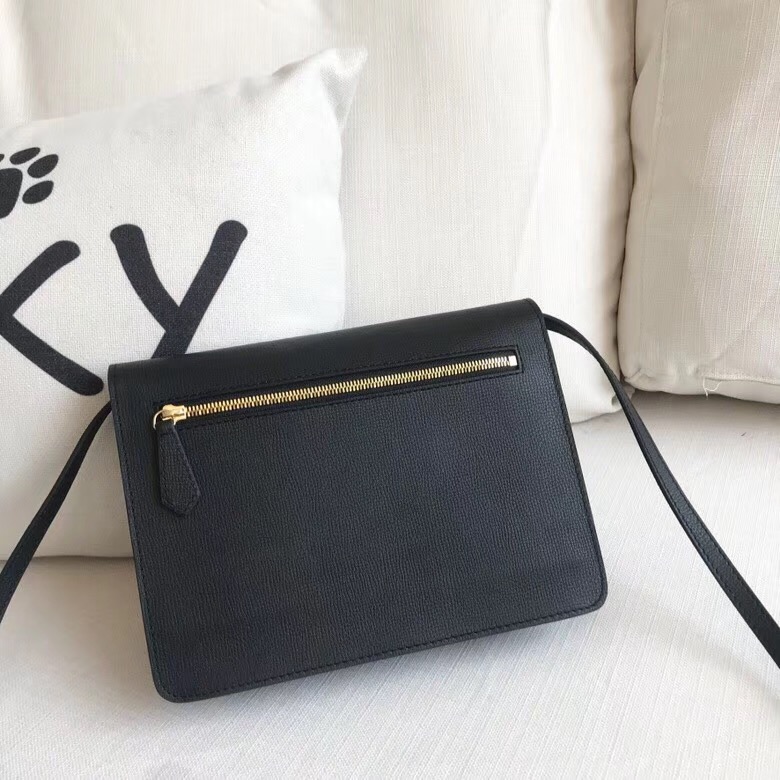 40799671 巴寶莉 House格紋拼皮革 迷你斜背包 黑色