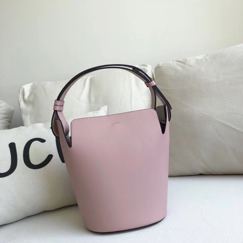 40732811 巴寶莉新款子母包 The Bucket 小號 皮革水桶 粉色