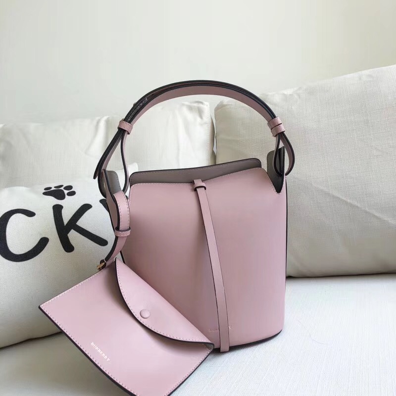 40732811 巴寶莉新款子母包 The Bucket 小號 皮革水桶 粉色