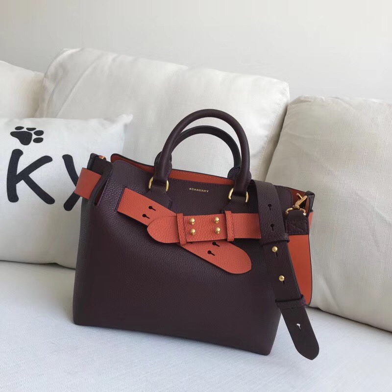 0769461 巴寶莉 The Belt 小號 三色皮革 貝爾特包 紫配橙