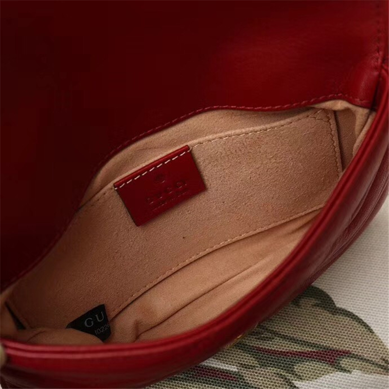 524597 GG Marmont系列 絎縫 新款 三合一雙G 腰包 紅色