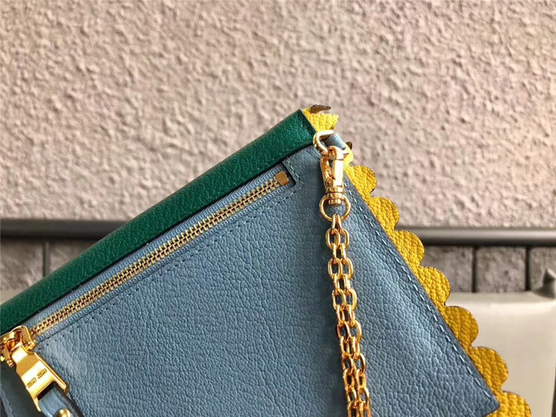 5MF001 MIUMIU 專柜最新 LOVE愛心系列 信封小錢夾 藍(lán)色