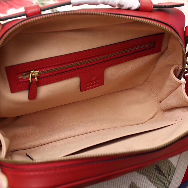 498100 Gucci GG Marmont系列 絎縫 翻蓋 肩背包 大紅