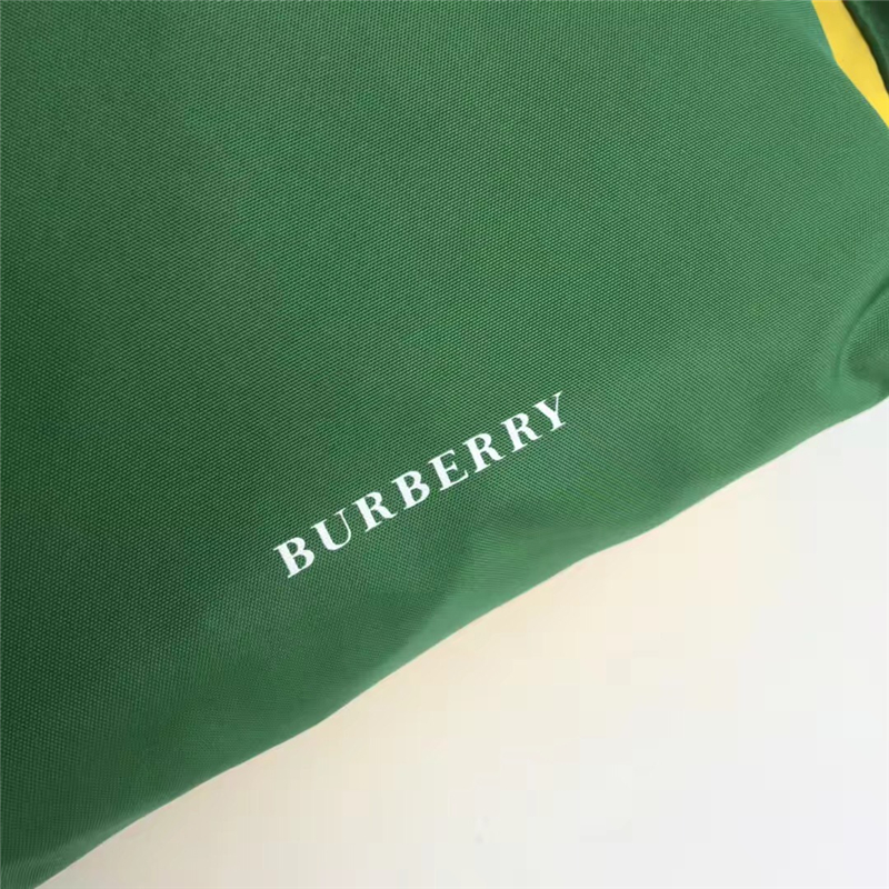 40765121 Burberry 中號 The Rucksack 拼色尼龍皮革 軍旅背包 黃綠色
