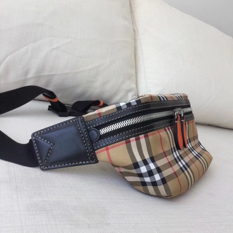 80055211 Burberry 中號 Vintage 格紋 腰包 巴寶莉胸包 橘色