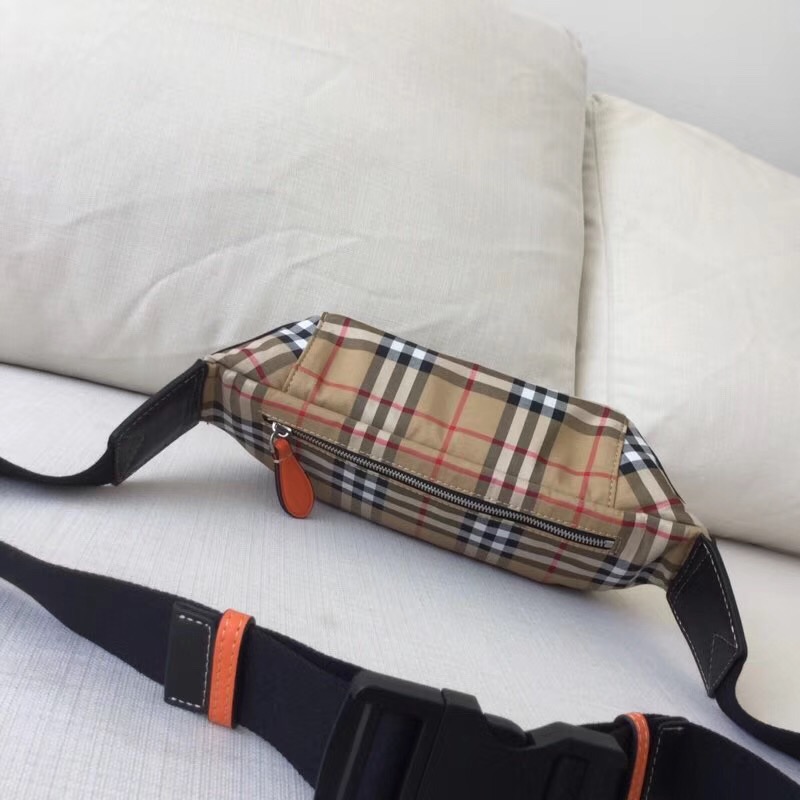 80055211 Burberry 中號 Vintage 格紋 腰包 巴寶莉胸包 橘色