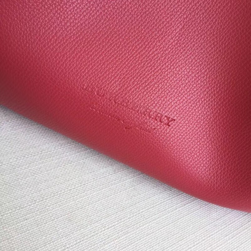 Burberry巴寶莉 Haymarket格紋 拼色雙面 購物袋 手提女包 淡紅