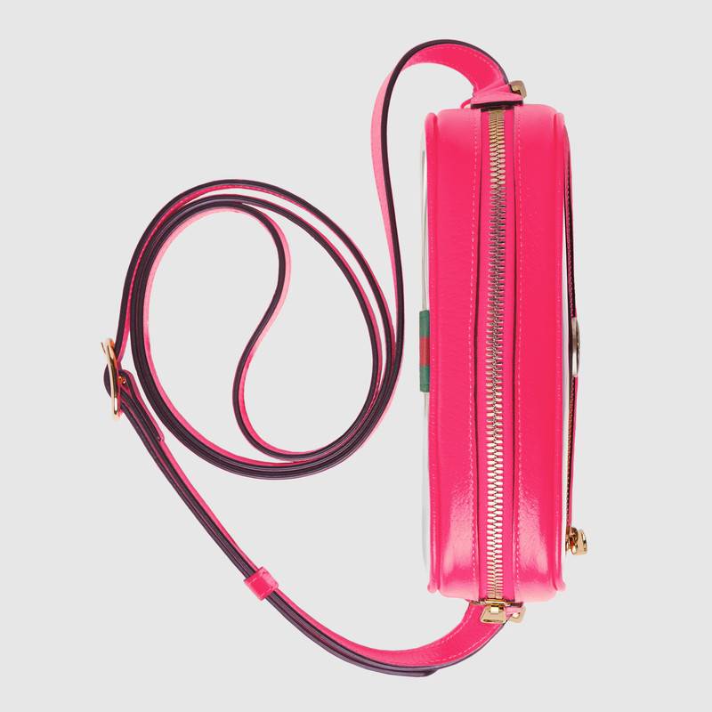 517350 Gucci Ophidia系列 透明迷你手袋 單肩斜跨包 亮粉色