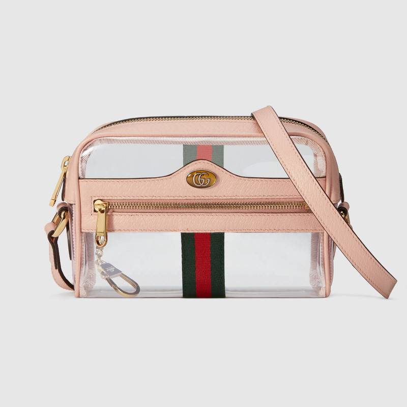 517350 Gucci Ophidia系列 透明迷你手袋 單肩斜跨包 裸粉