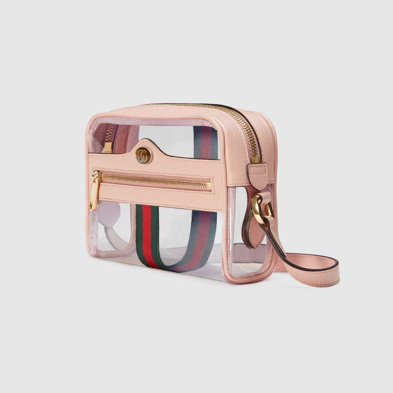 517350 Gucci Ophidia系列 透明迷你手袋 單肩斜跨包 裸粉
