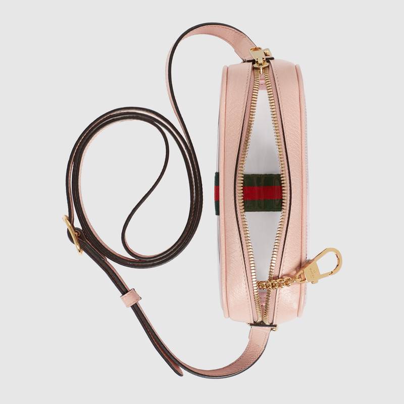 517350 Gucci Ophidia系列 透明迷你手袋 單肩斜跨包 裸粉