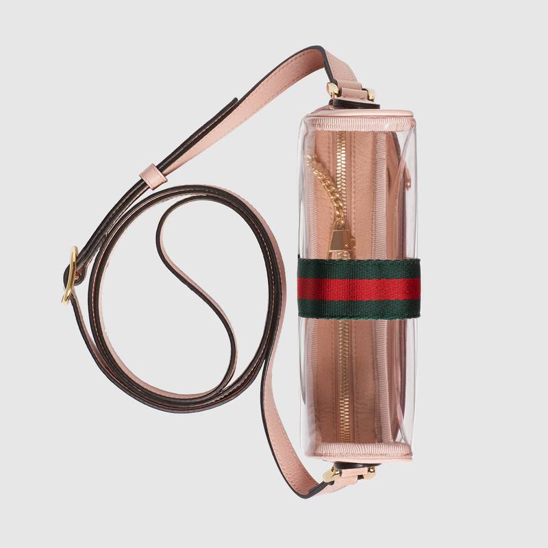 517350 Gucci Ophidia系列 透明迷你手袋 單肩斜跨包 裸粉