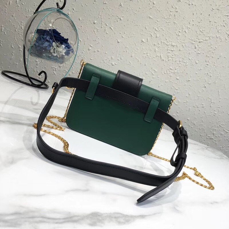 1BL004 Prada Cahier 專柜新款 小牛皮 多功能包 普拉達腰包 綠色