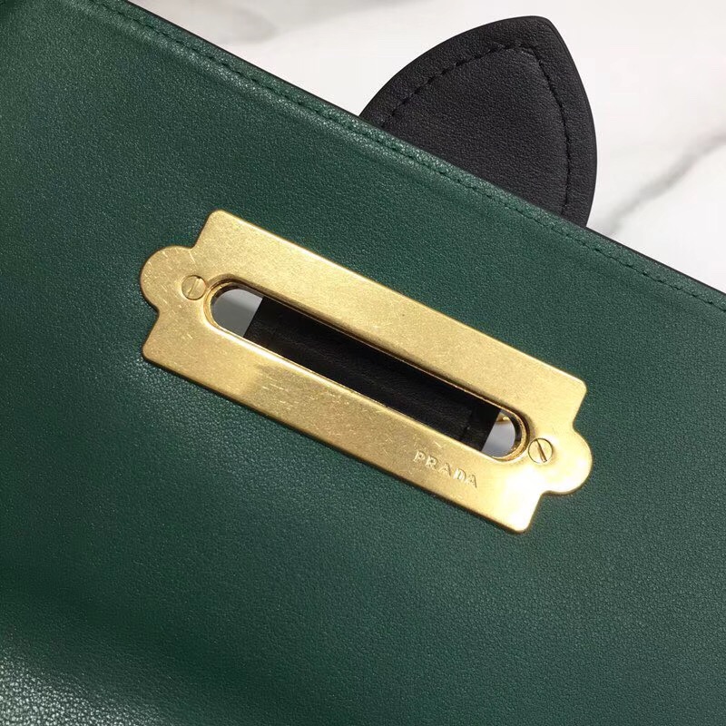 1BL004 Prada Cahier 專柜新款 小牛皮 多功能包 普拉達腰包 綠色