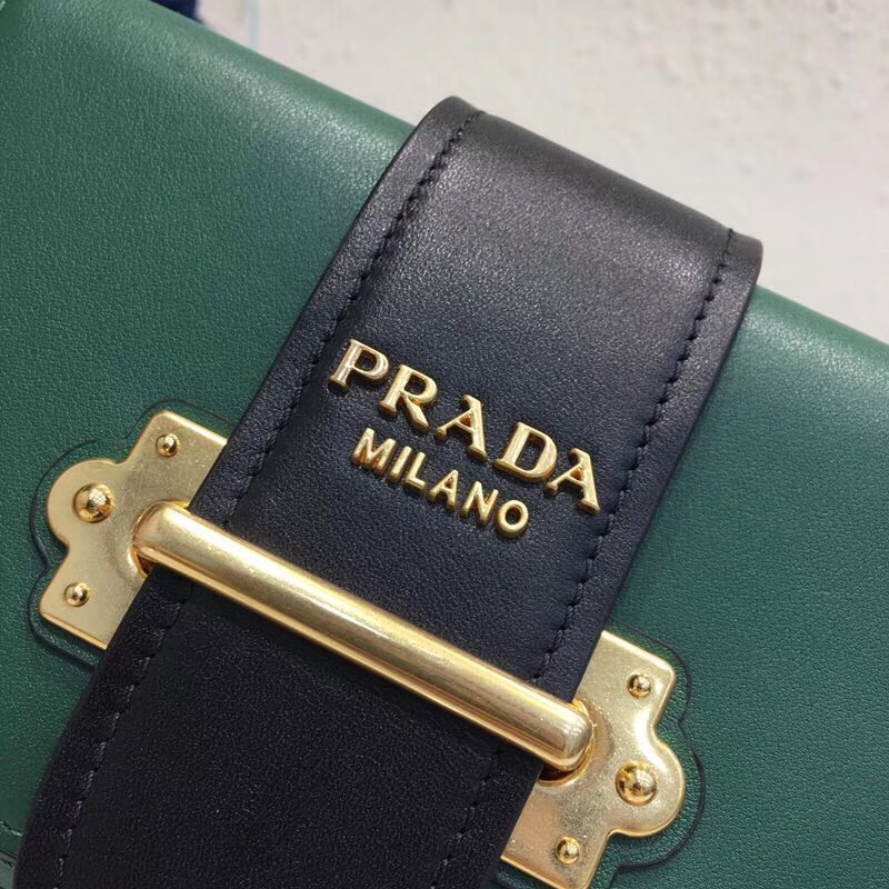 1BL004 Prada Cahier 專柜新款 小牛皮 多功能包 普拉達腰包 綠色