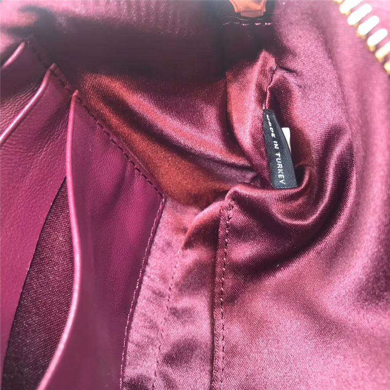 5BH009 MIUMIU繆繆 專柜新款 雙拉鏈 迷你 鏈條肩包 酒紅色