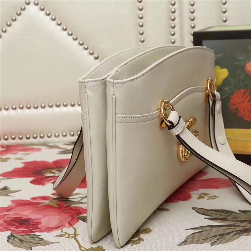 550130 Gucci Arli系列 大號 雙G徽標 復古手提包 白色