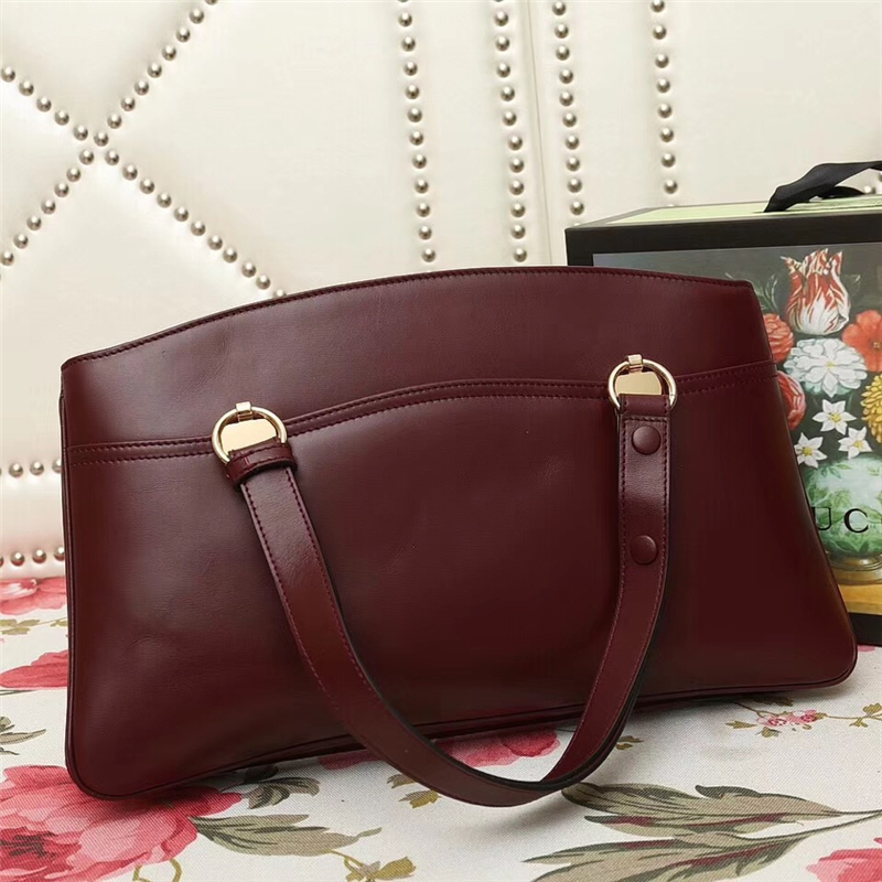 550130 Gucci Arli系列 大號 雙G徽標 復古手提包 酒紅色
