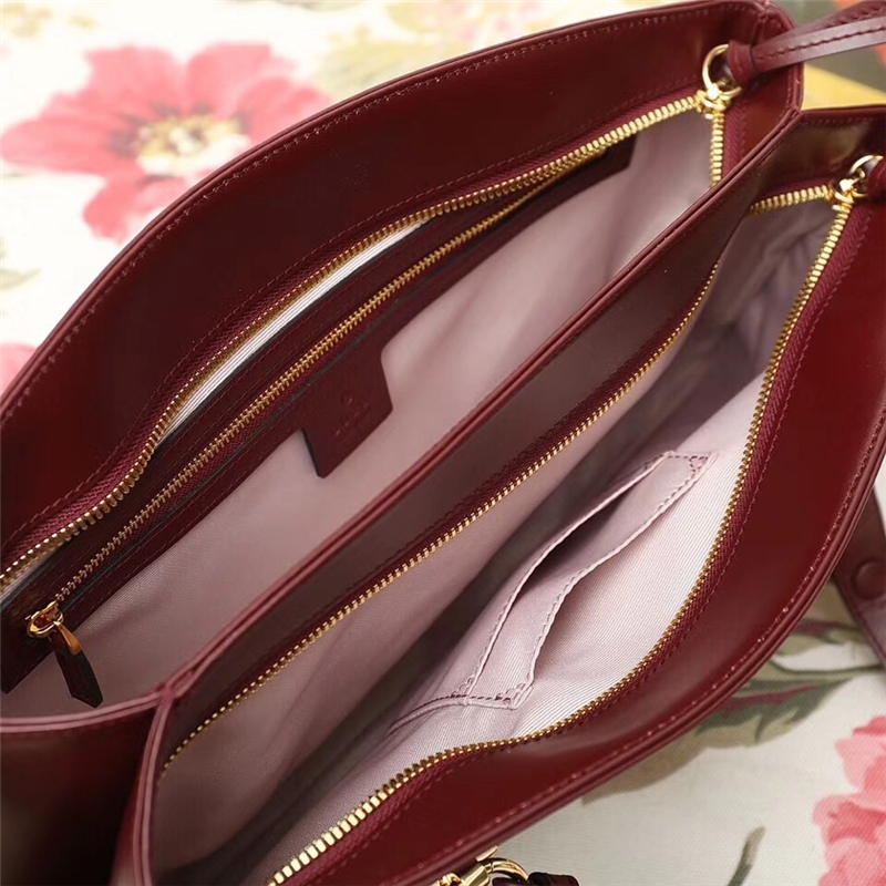 550130 Gucci Arli系列 大號 雙G徽標 復古手提包 酒紅色