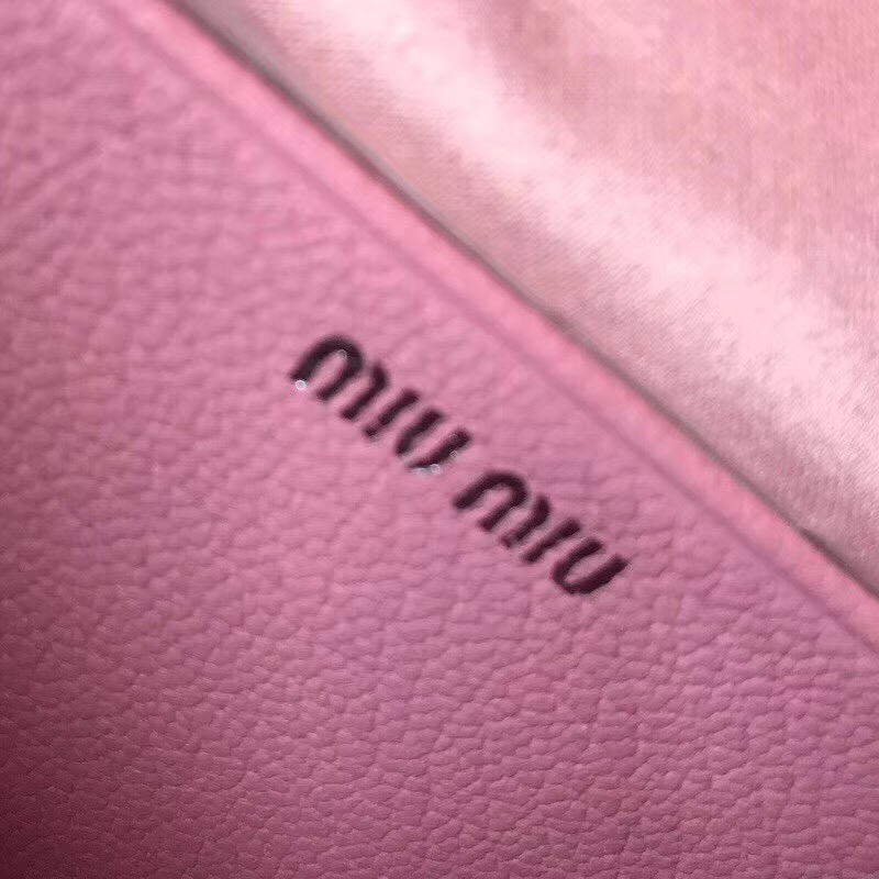 5BH123 MIUMIU繆繆 專柜最新款 小號 山羊皮 手提單肩包 粉色