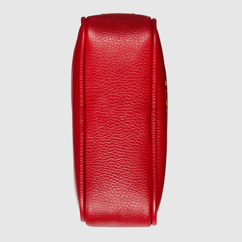 523591 Gucci 復古印花 軟皮革 百搭郵差包 紅色