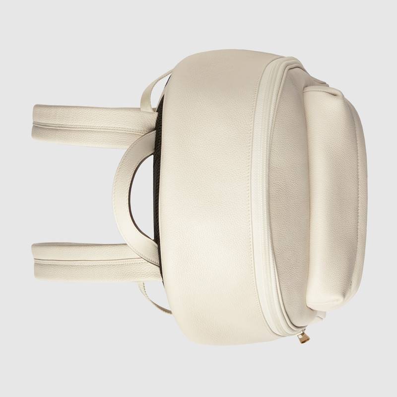 547834 Gucci 標識印花 織紋皮革 雙肩背包 白色