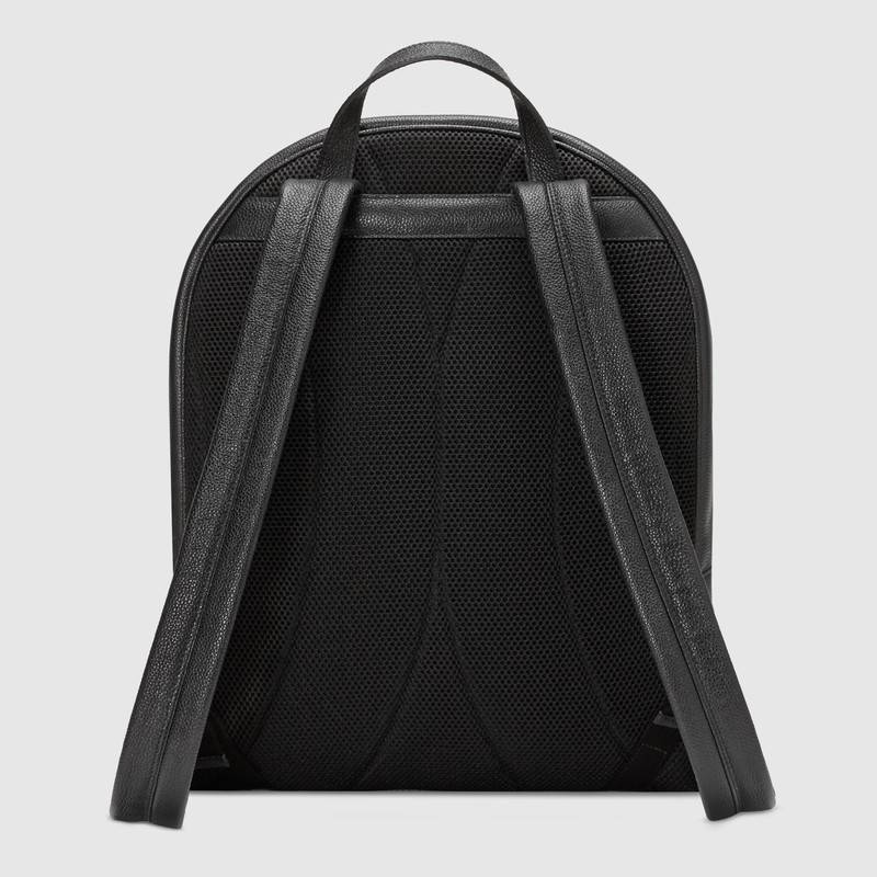 547834 Gucci 標識印花 織紋皮革 雙肩背包 黑色