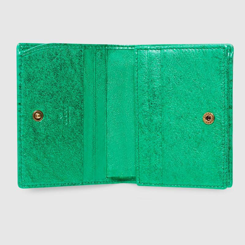 536353 GUCCI古馳 馬銜扣 層壓皮革 菱格 卡包 綠色