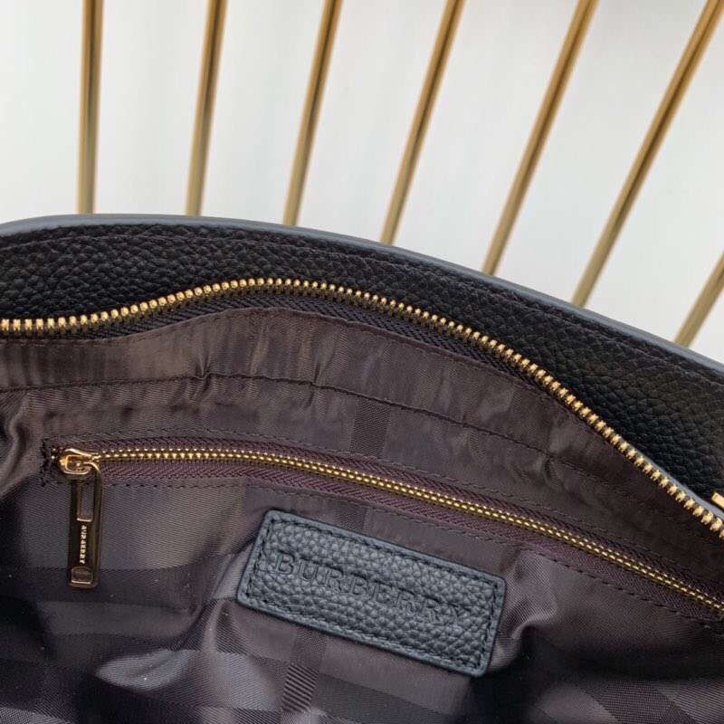 4066450 Burberry 小牛皮 壓花Brit格紋 兩用 手包斜挎包 黑色