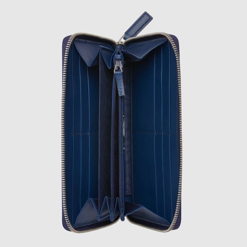 547791 GUCCI 飾New York Yankees™ 貼飾經(jīng)典 GG 全拉鏈錢包 藍(lán)色