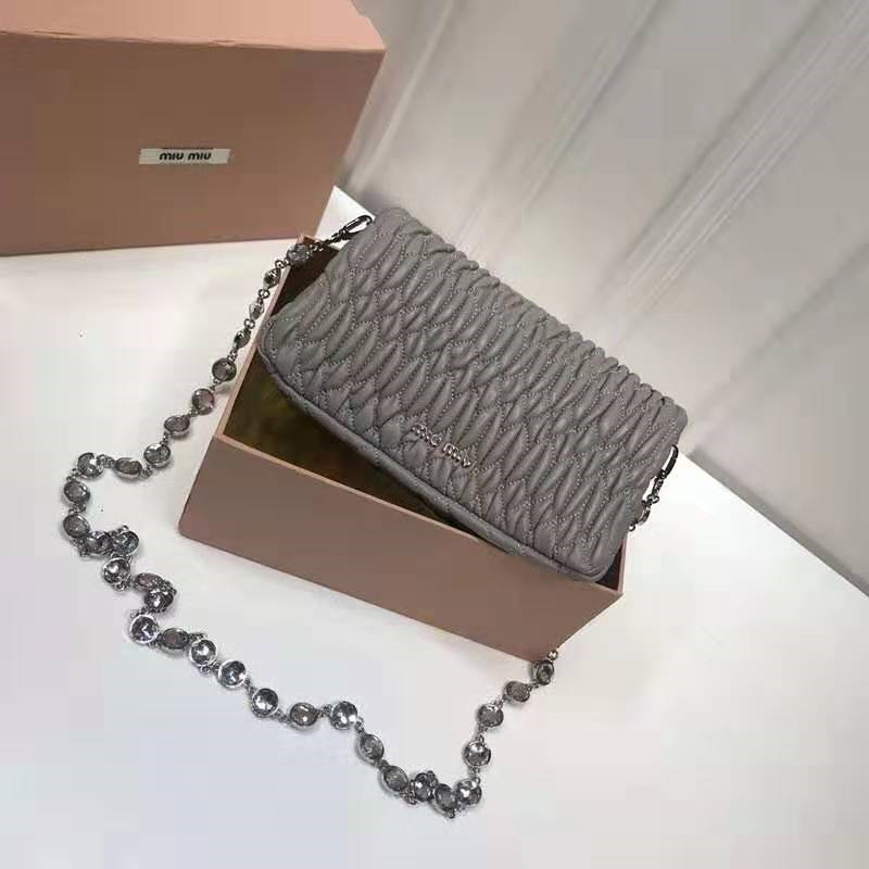 5BH012 MiuMiu女包 繆繆包包 MiuMiu斜挎包 MiuMiu鏈條包 繆繆水晶包