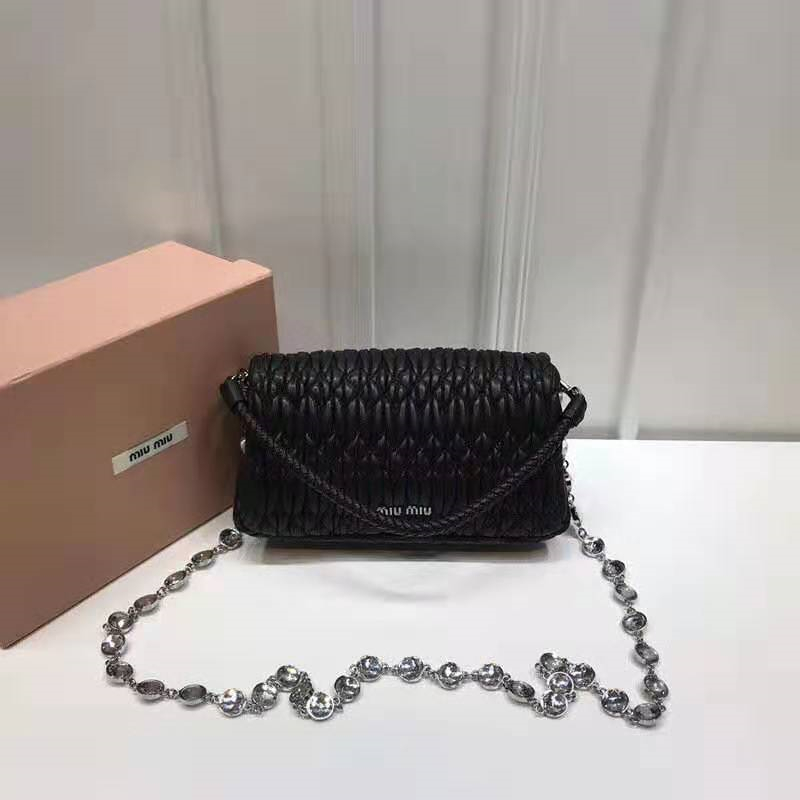 5BH012 MiuMiu女包 繆繆包包 MiuMiu斜挎包 MiuMiu鏈條包 繆繆水晶包