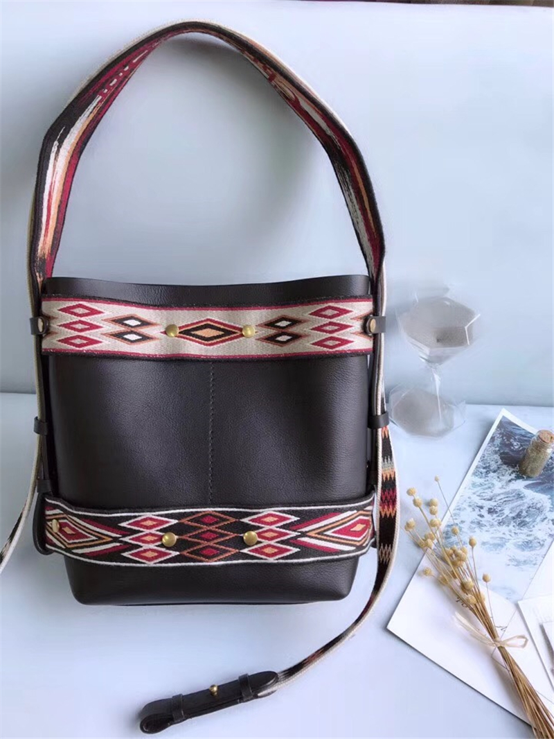 Dior Odeo女包 2019新款 小牛皮 波西米亞風 迪奧行囊包 刺繡水桶包 黑色