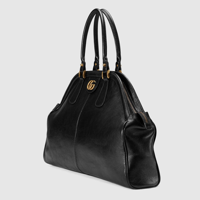 515937 Gucci手提袋 RE(BELLE) 軟皮革手袋 大號 古馳手提購物袋 黑色