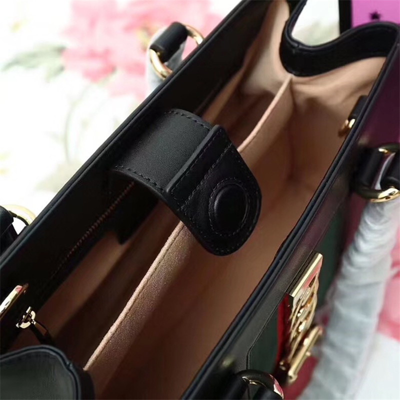 460381 Gucci女包 古馳手提包 Gucci經典包包 古馳皮革手提包 黑色