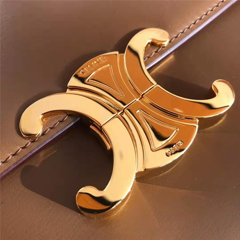 celine包包 賽琳女包 Triomphe系列 倒雙C黃銅鎖 中號(hào)