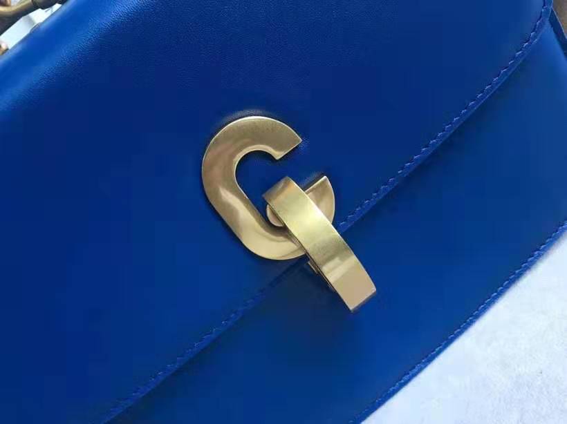 M6702 Dior女包 21ST 小羊皮手包 金屬鏈條 迪奧翻蓋肩包 藍色